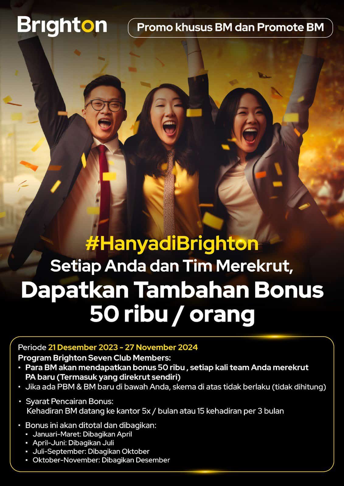 Setiap Anda dan Tim Merekrut, Dapatkan Tambahan Bonus 50 Ribu Per Orang Setiap Anda dan Tim Merekrut, Dapatkan Tambahan Bonus 50 Ribu Per Orang