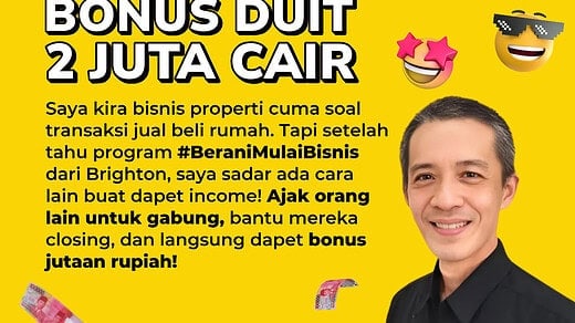 Semua Punya Kesempatan Dapat Bonus 2 juta per Orang