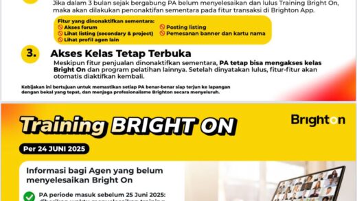 Informasi Bagi Agen Yang Belum Menyelesaikan Training Dasar Bright On