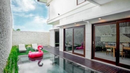 Sewa Villa Mewah Modern 3 Kamar Tegal Cupek Umalas Lingkungan Tenang View Sawah