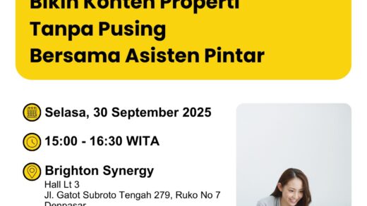Focus Workshop : Bikin Konten Properti Tanpa Pusing Bersama Asisten Pintar