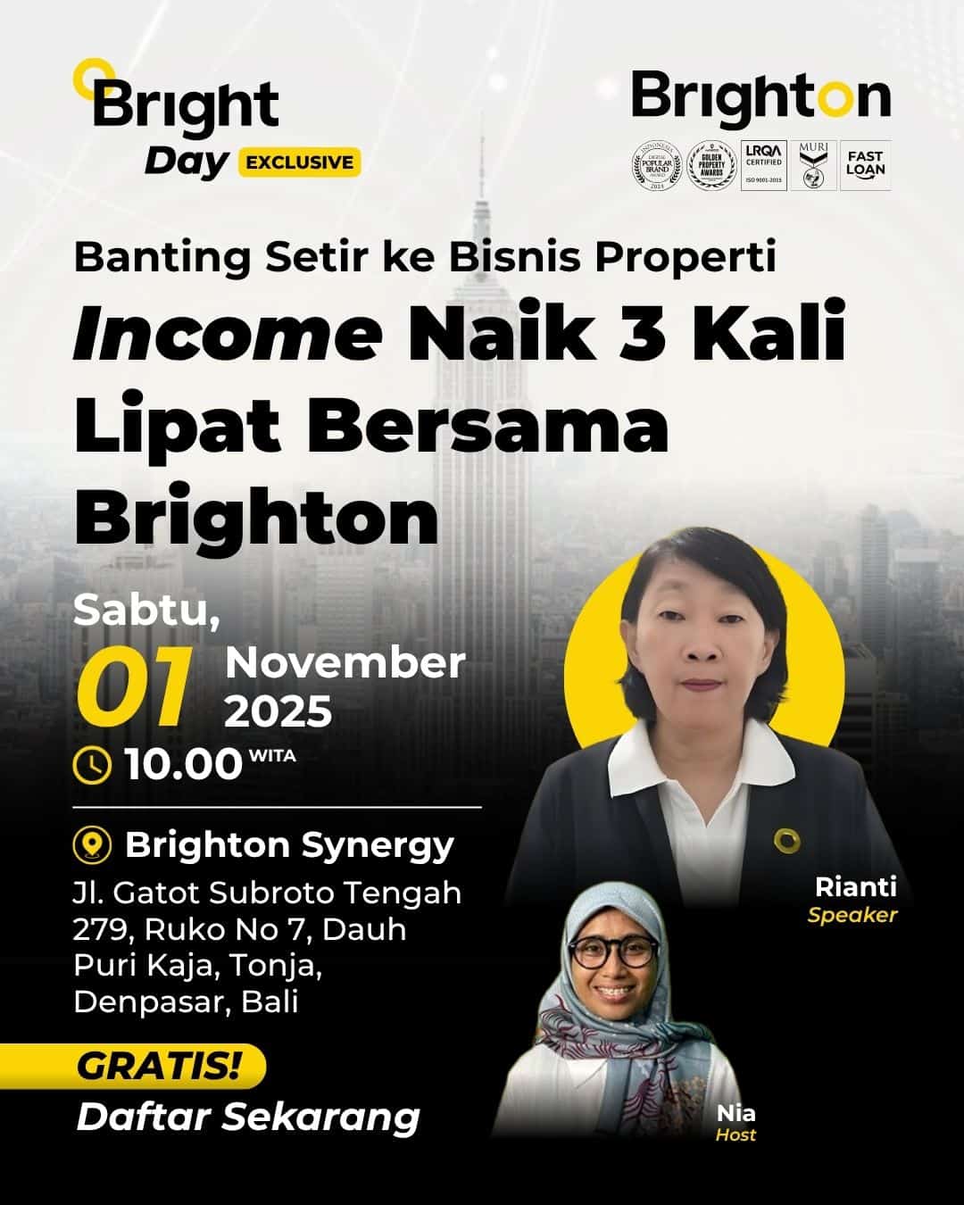 Banting Setir ke Bisnis Properti : Income Naik 3 Kali Lipat Bersama Brighton Banting Setir ke Bisnis Properti : Income Naik 3 Kali Lipat Bersama Brighton