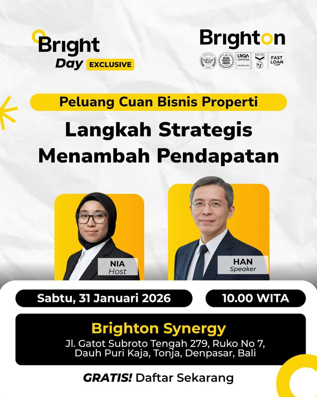 Bright Day Denpasar : Peluang Cuan Bisnis Properti : Langkah Strategis Menambah Pendapatan Bright Day Denpasar : Peluang Cuan Bisnis Properti : Langkah Strategis Menambah Pendapatan