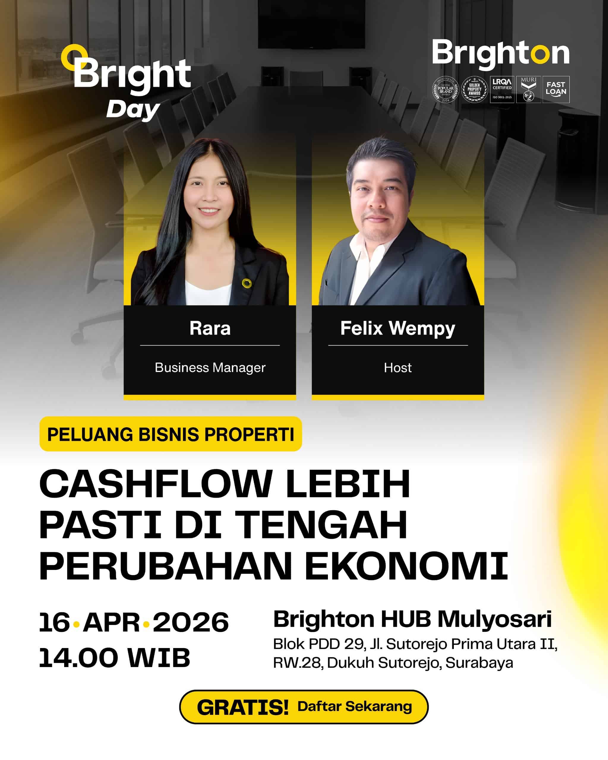 Bright Day Mulyosari Surabaya : Cashflow Lebih Pasti Di Tengah Perubahan Ekonomi Bright Day Mulyosari Surabaya : Cashflow Lebih Pasti Di Tengah Perubahan Ekonomi