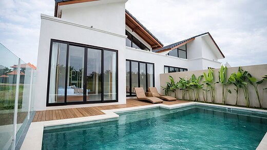 Sewa Villa Modern Hadap Barat View Sawah 2 Kamar Kemenuh Sukawati Gianyar